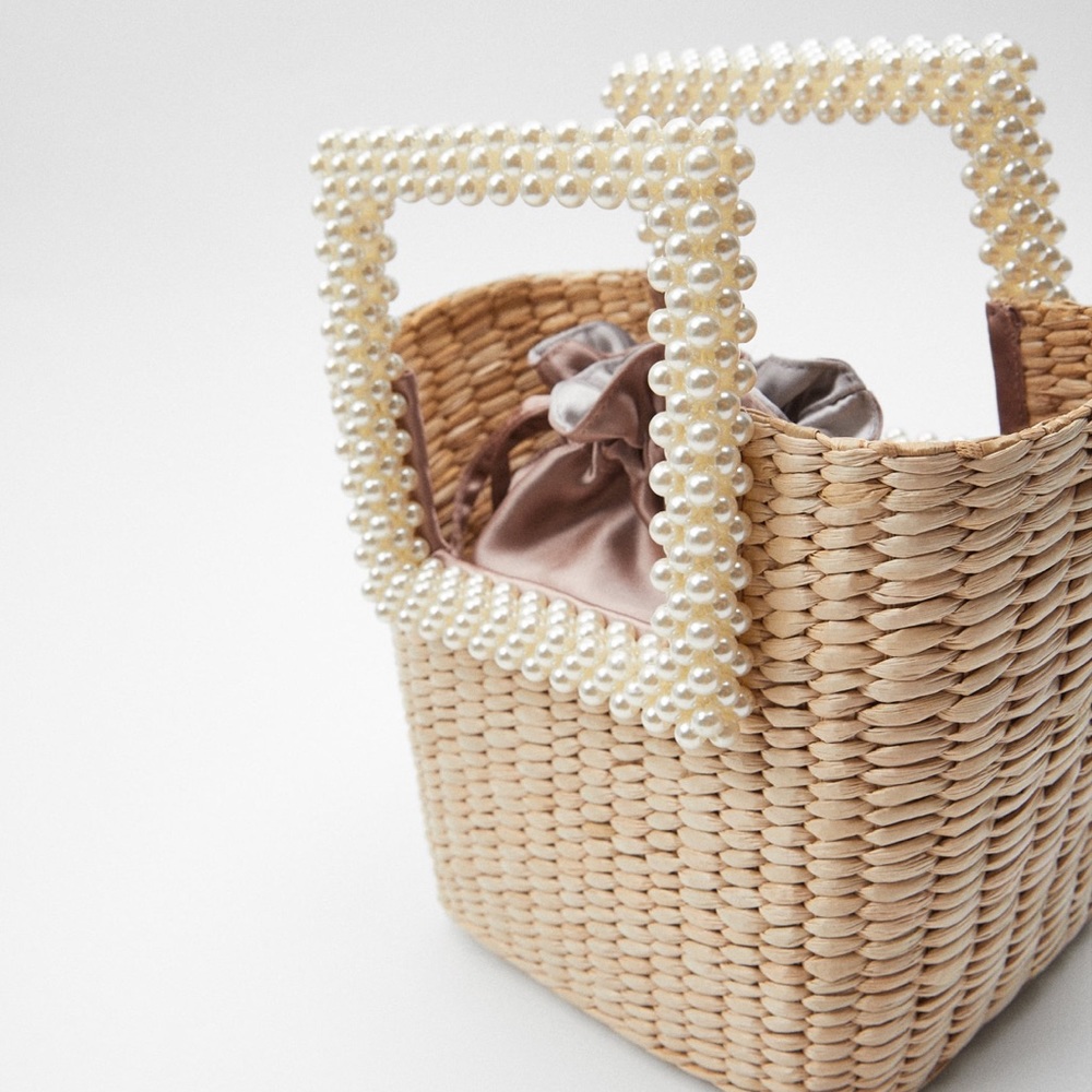 🧚‍♀️ZARA PEARL HANDLE BASKET BAG 🧚‍♀️ - Picture 5 of 6